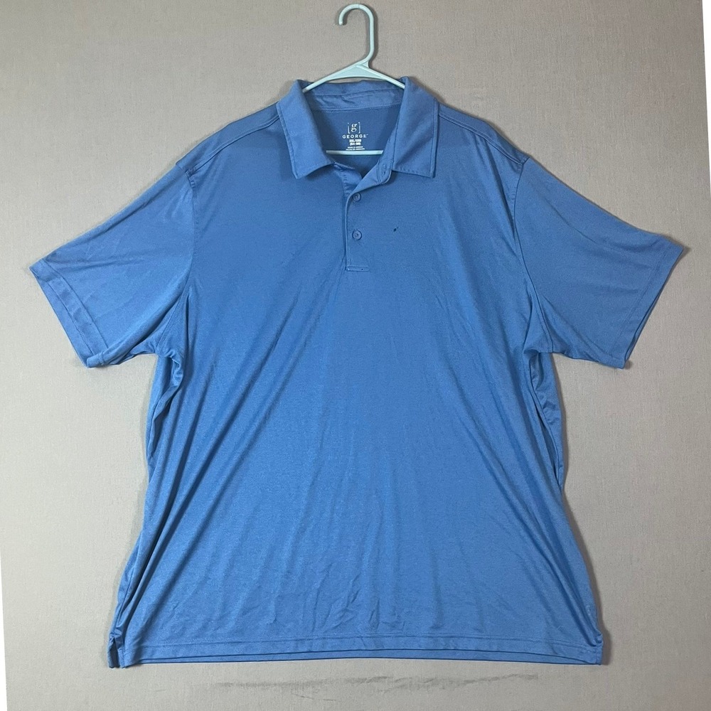 George Polo Shirt 3XL Polyester Blue Modern Casual Fair